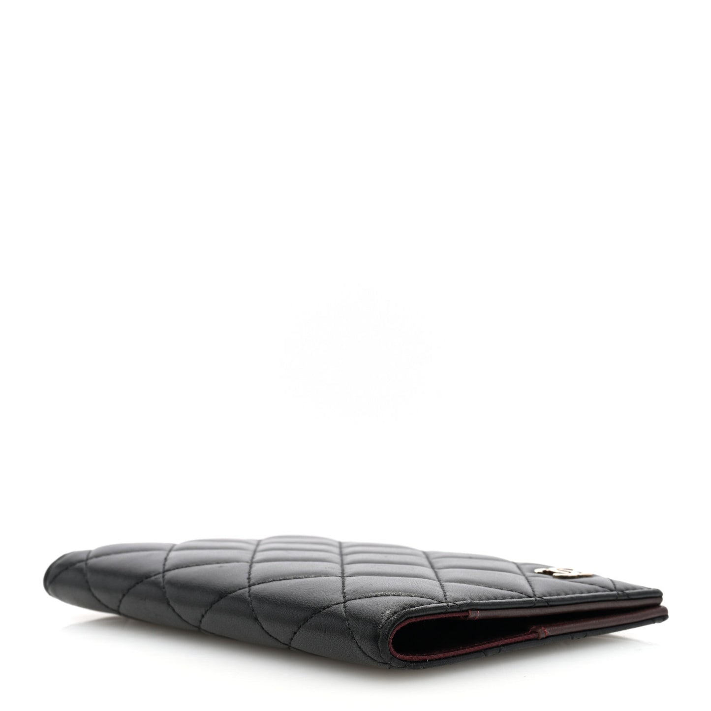 Lambskin Quilted Passport Holder Black