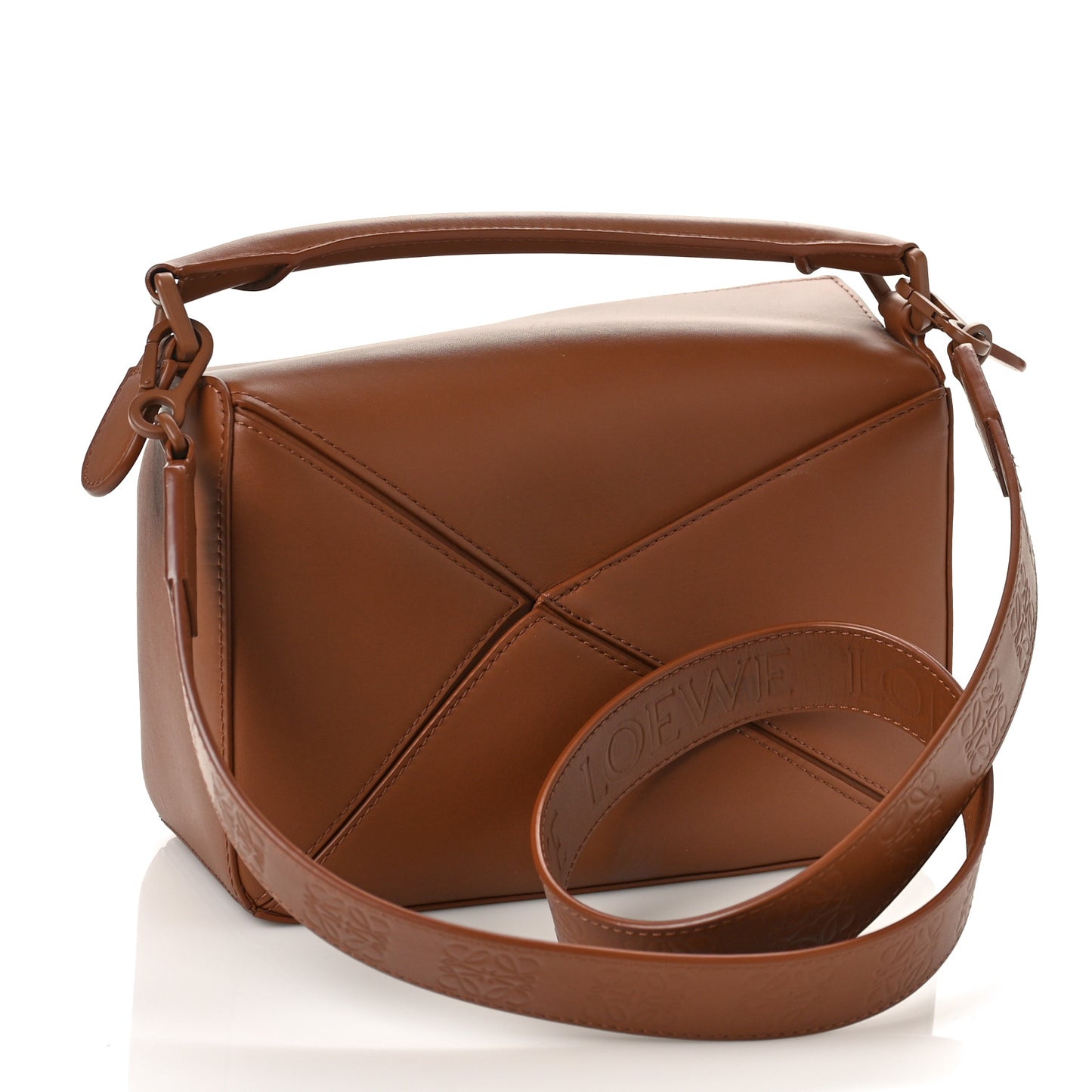 Satin Calfskin Small Puzzle Bag Pecan