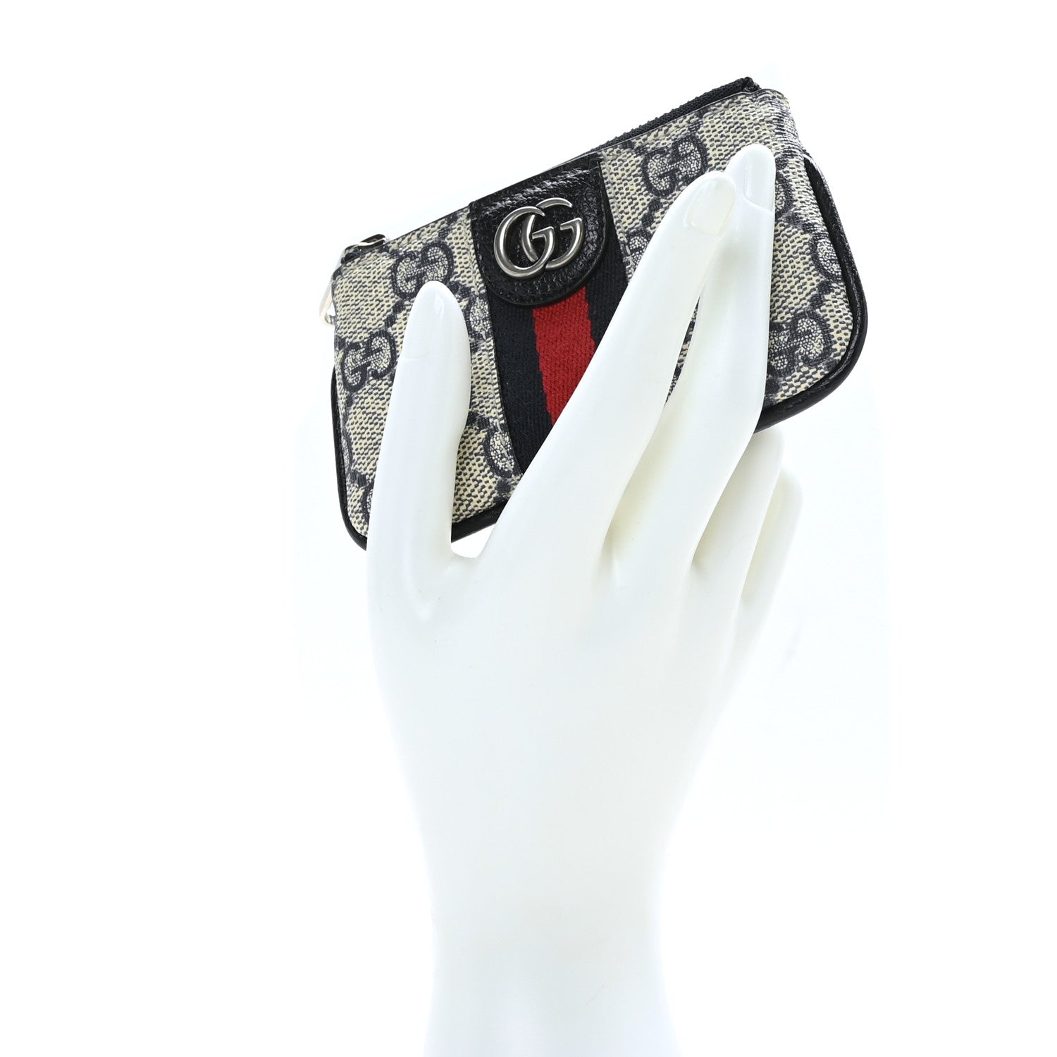 Gucci GG Supreme Monogram Web Ophidia Key Case Beige Blue 2 of 7