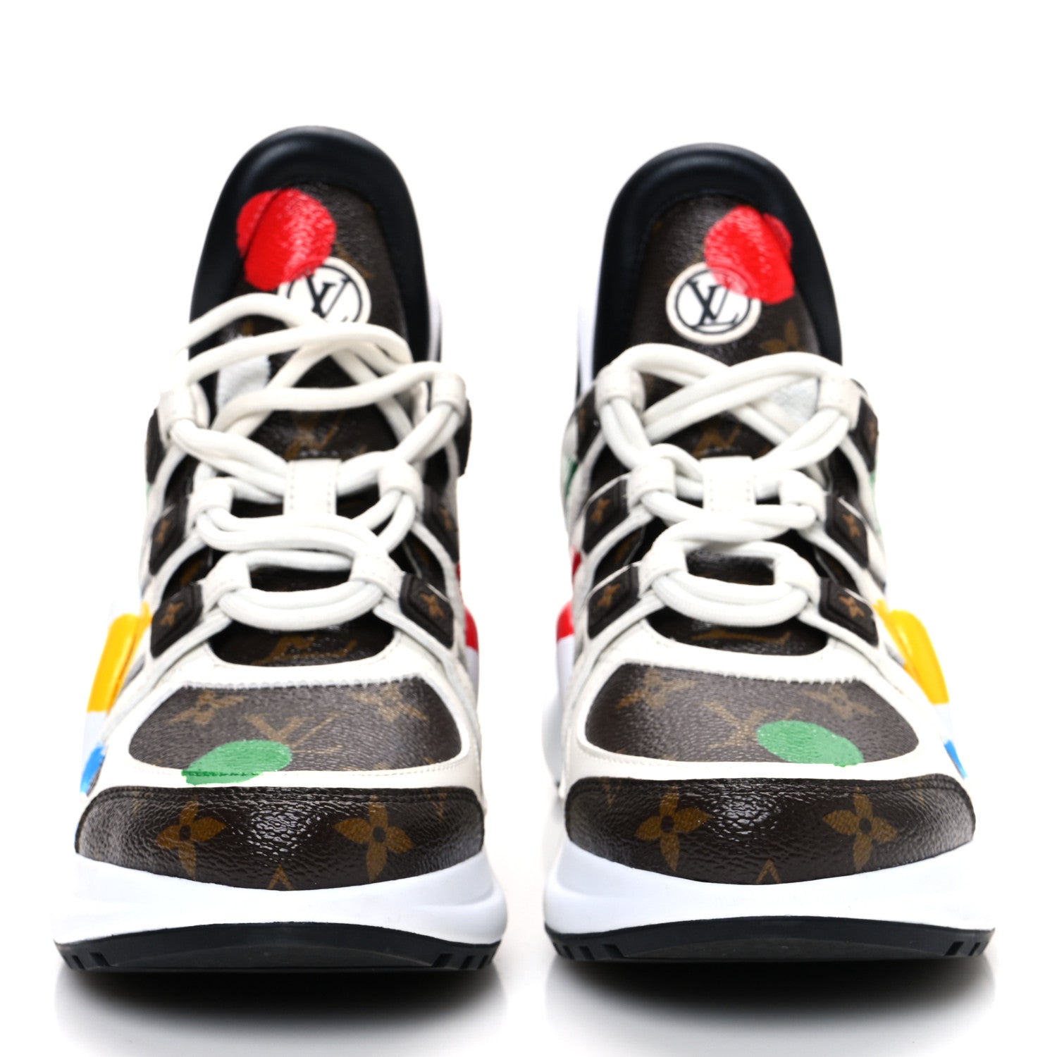 Louis Vuitton LV X YK Calfskin Monogram Dots Monogram Archlight Sneakers White 3 of 12