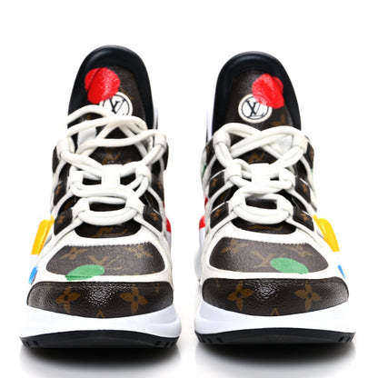 Louis Vuitton LV X YK Calfskin Monogram Dots Monogram Archlight Sneakers White 3 of 12