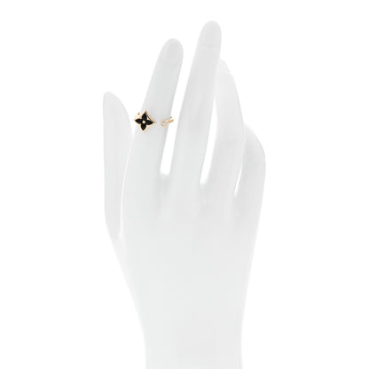 Louis Vuitton 18K Yellow Gold Diamond Black Onyx Mini Color Blossom Star Ring 48 4.5 2 of 5