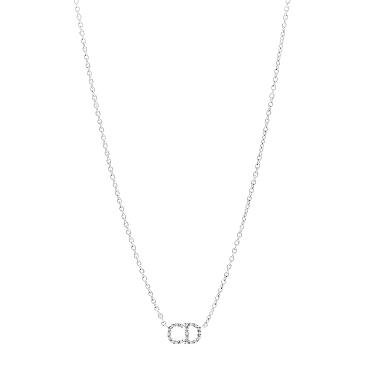 Metal Crystal Clair D Lune Necklace Silver