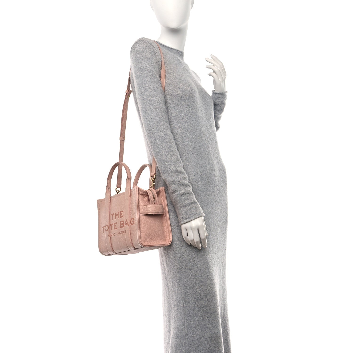Marc Jacobs Grained Calfskin Small The Tote Bag Rose Dust 2 of 10