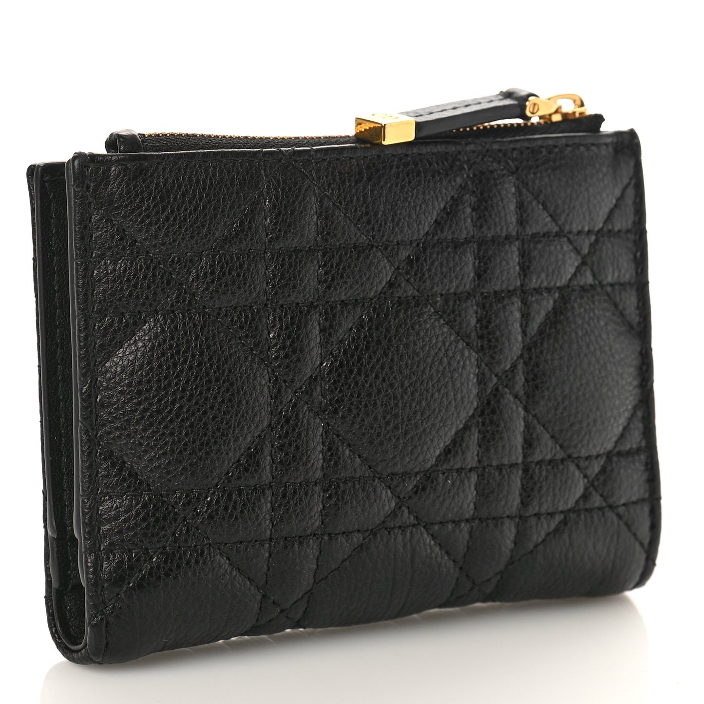 Grained Calfskin Supple Cannage Caro Dahlia Wallet Black