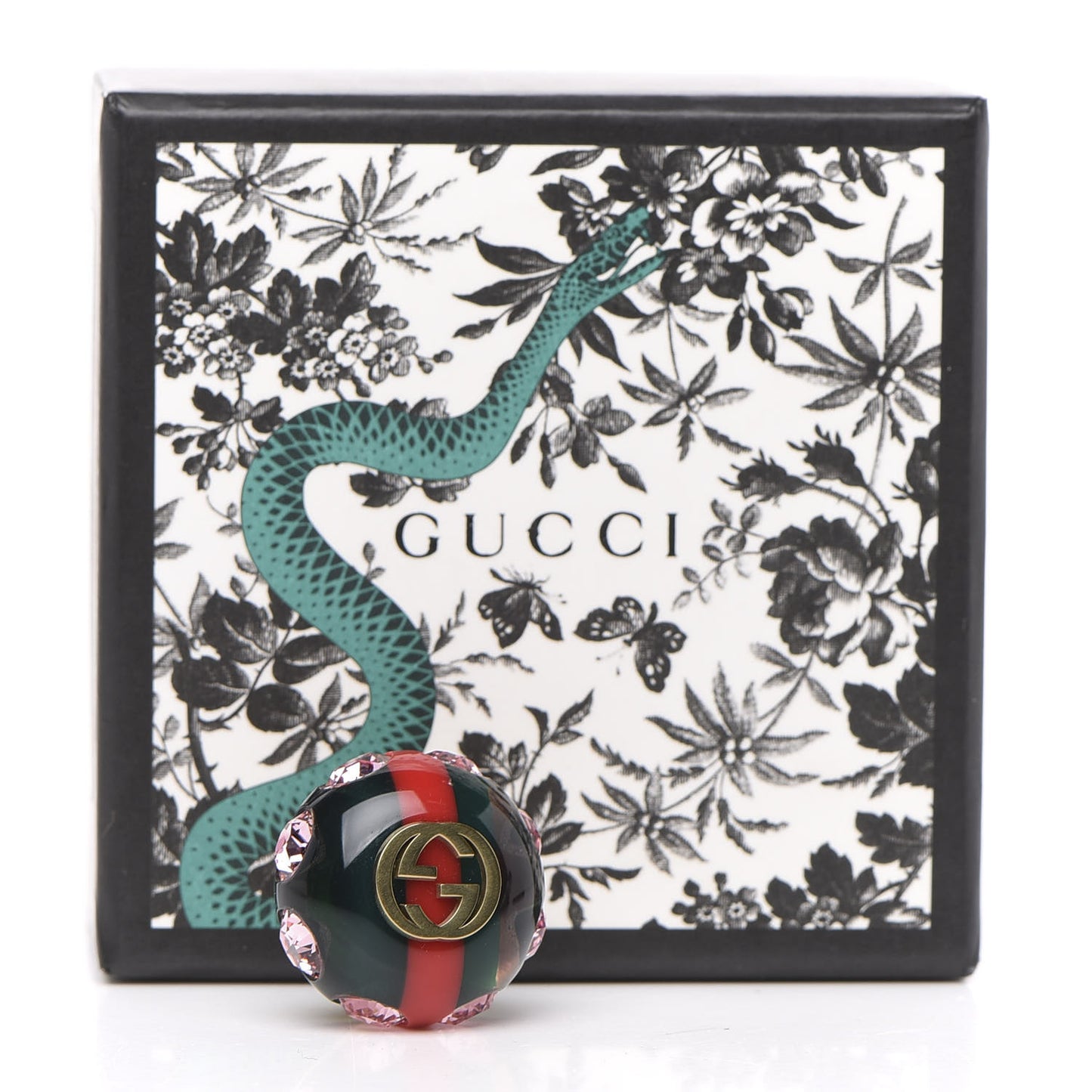 Resin Strass Vintage Web Stud Pin Red Green