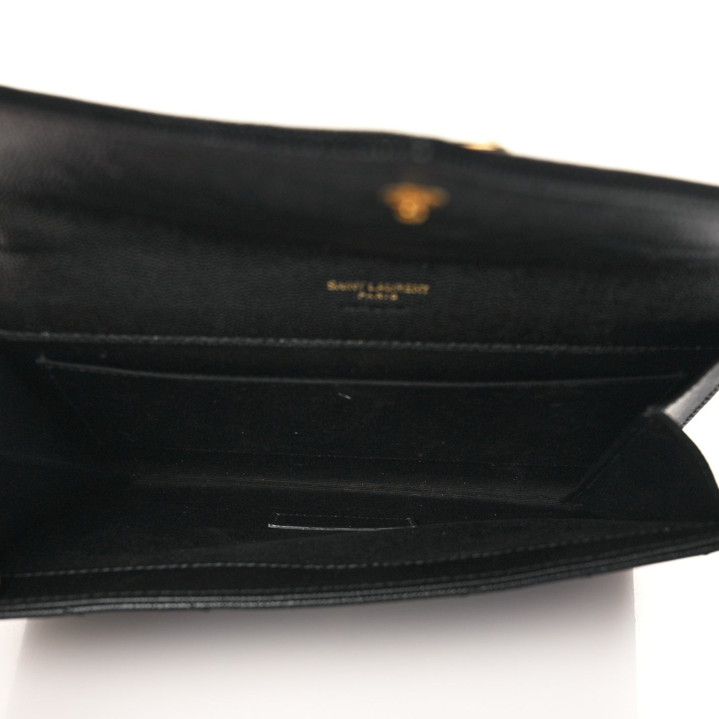 Grain De Poudre Matelasse Chevron Monogram Envelope Clutch Black