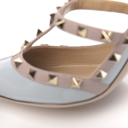 Valentino Garavani Patent Nappa Rockstud Ankle Strap 100mm Pumps 40.5 Sky Sorbet Poudre 7 of 8