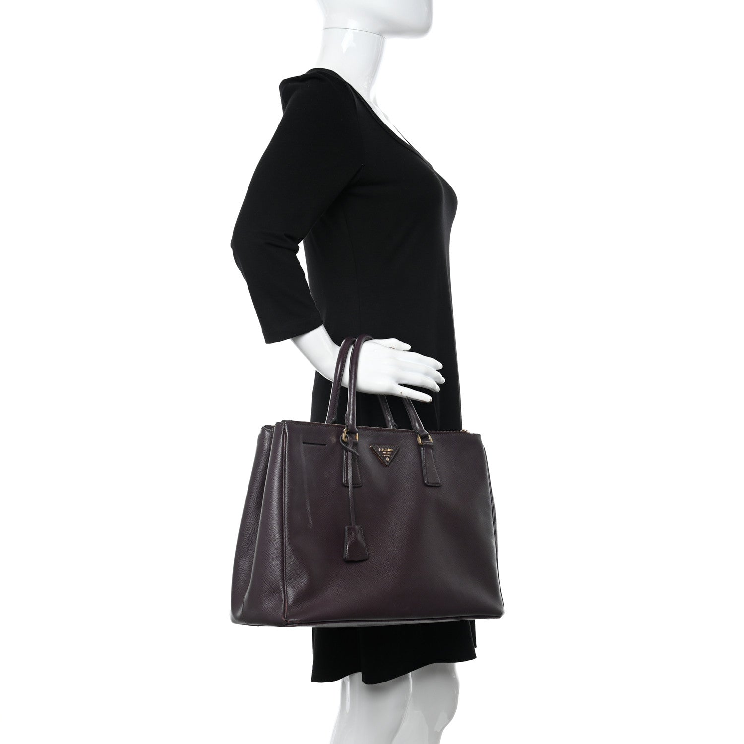 Prada Saffiano Large Galleria Double Zip Tote Bordeaux 2 of 14
