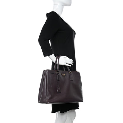 Prada Saffiano Large Galleria Double Zip Tote Bordeaux 2 of 14