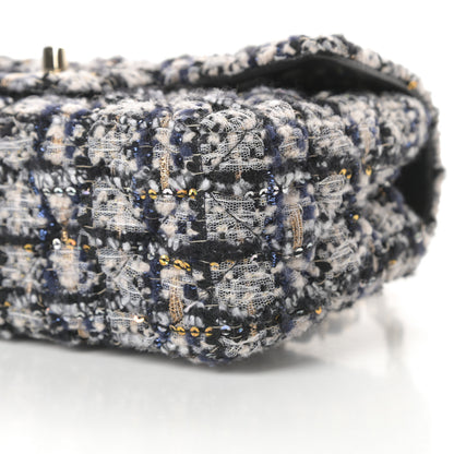 Chanel Glittered Tweed Quilted Mini Rectangular Flap Navy Blue 11 of 12