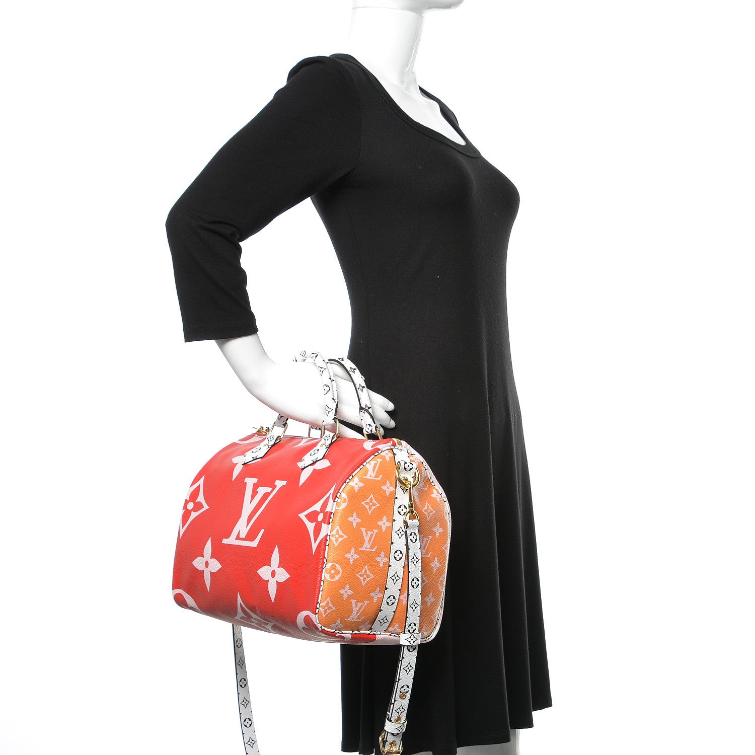 Louis Vuitton Monogram Giant Speedy Bandouliere 30 Rouge 3 of 10
