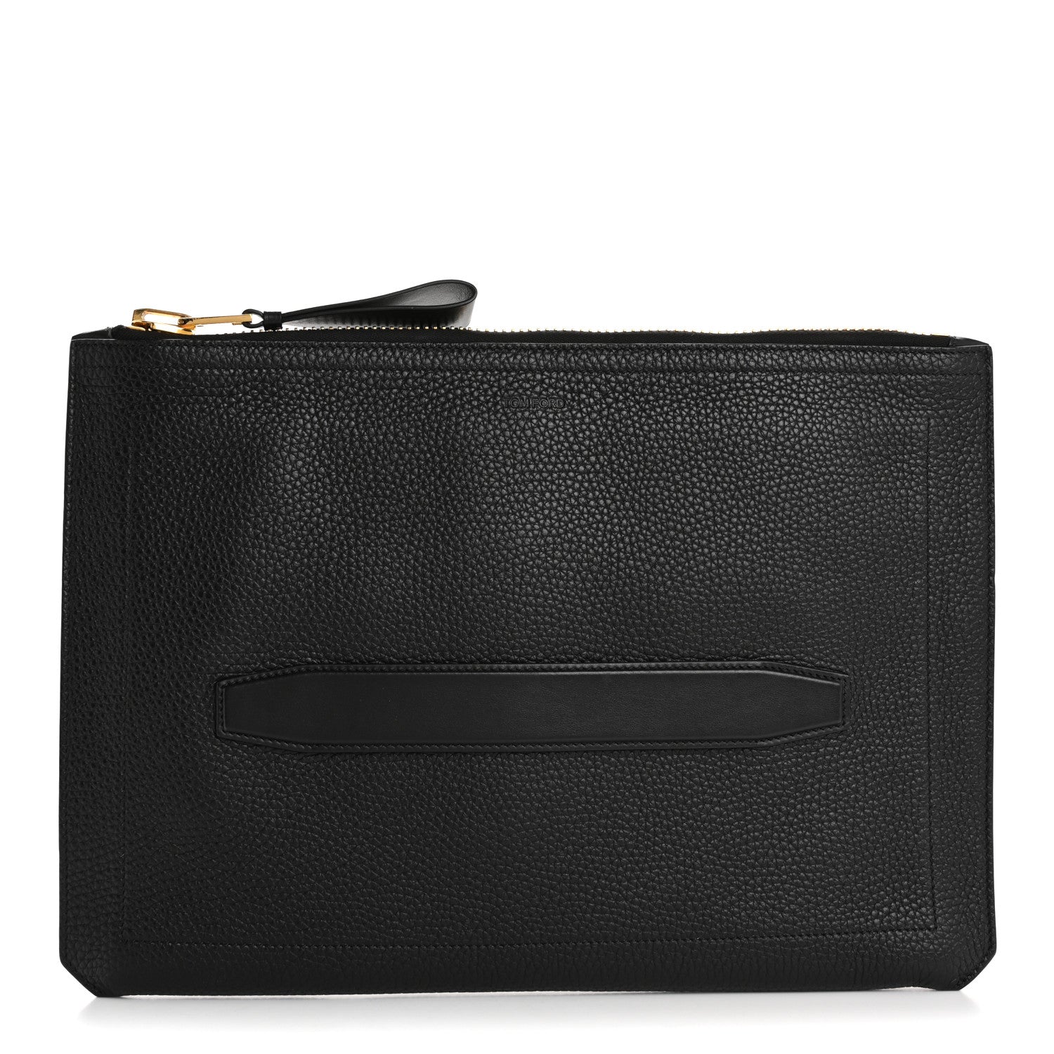 Tom Ford Calfskin Portfolio Clutch With Handle Black 1 of 9