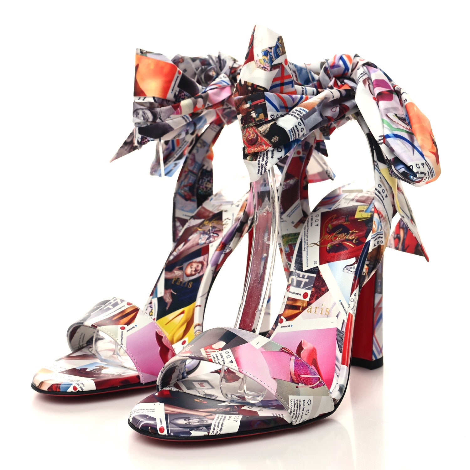 Christian Louboutin Silk Crosse Du Desert 100 Sandals 39 Multicolor 3 of 8
