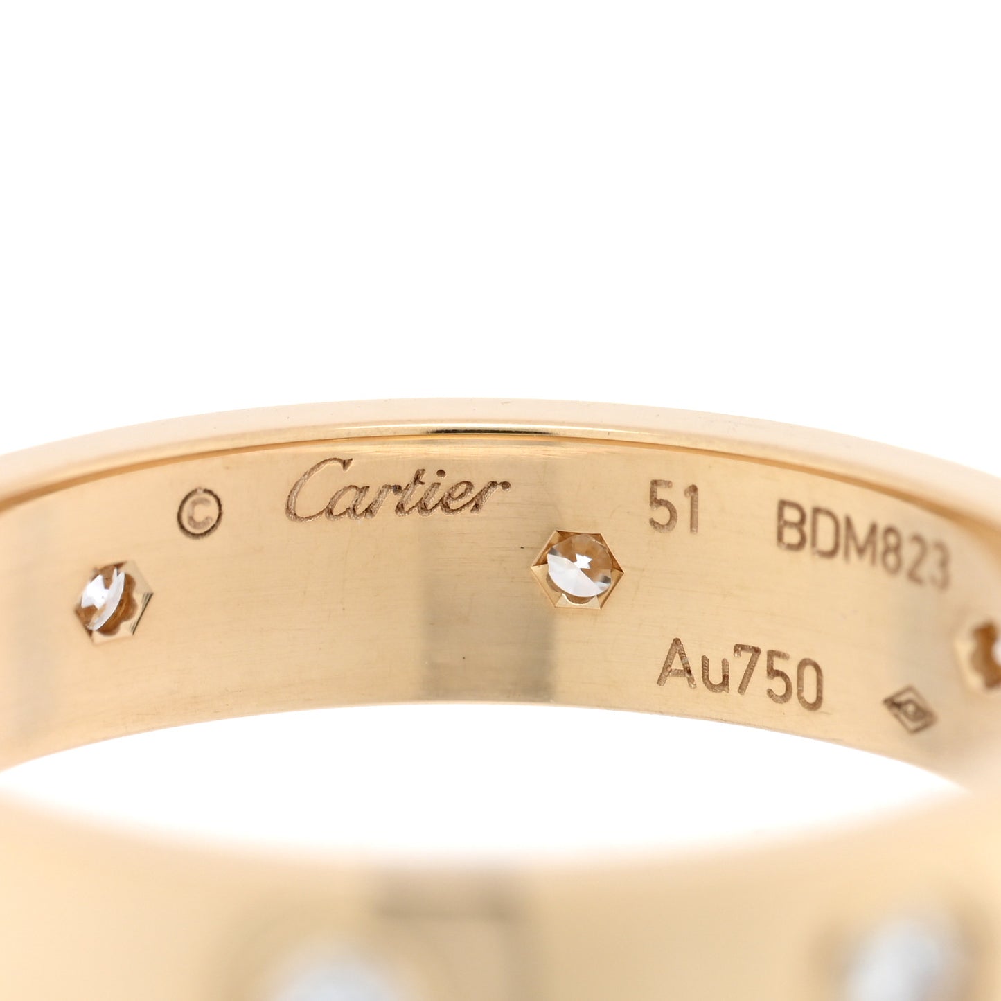 18K Yellow Gold 8 Diamond 4mm LOVE Wedding Band Ring 51 5.75