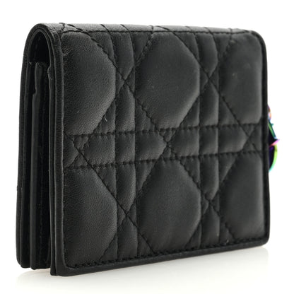 Christian Dior Lambskin Cannage Small Lady Dior Flap Card Holder Black 3 of 6