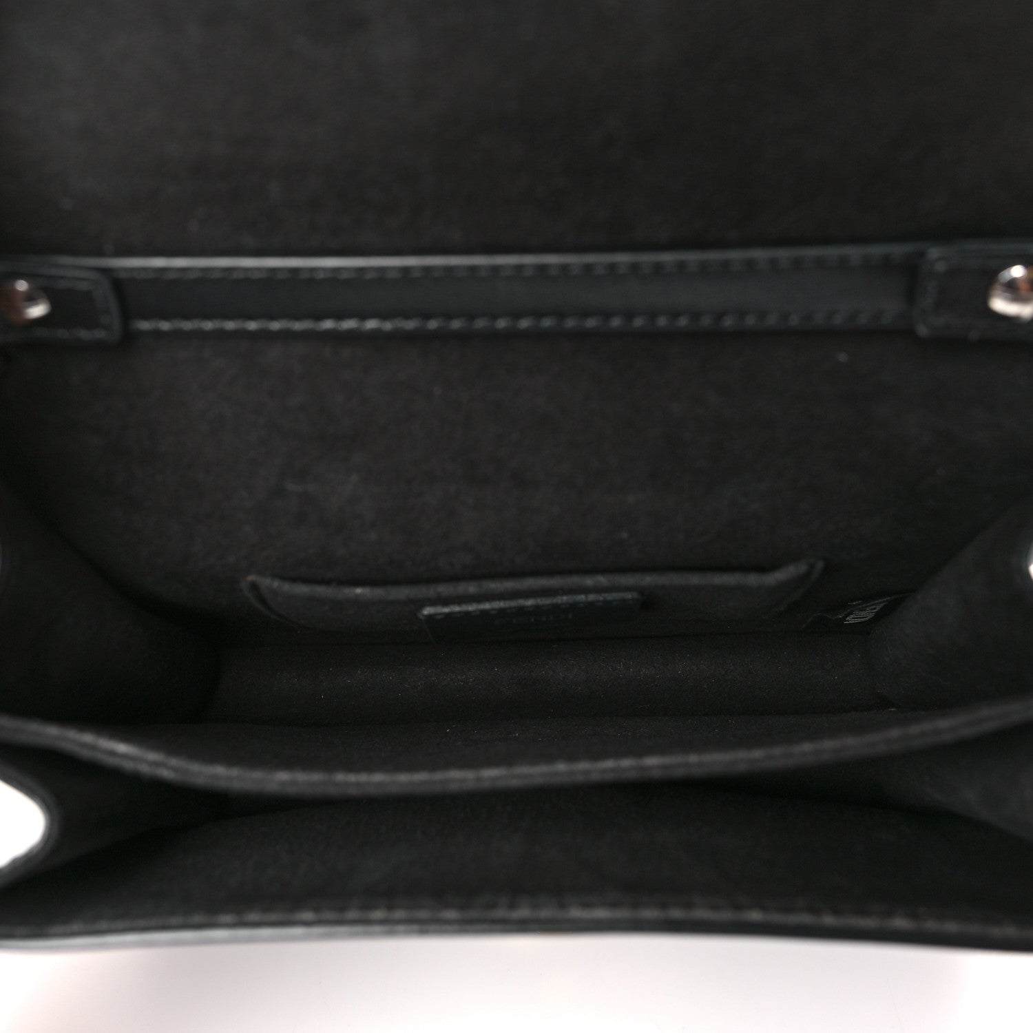 Fendi Vitello Liberty Lucido Metal Monster Eyes Studded Small Kan I Shoulder Bag Black 5 of 9