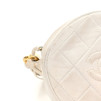 Chanel Lambskin Quilted Round Tassel Crossbody Bag White 19 of 22