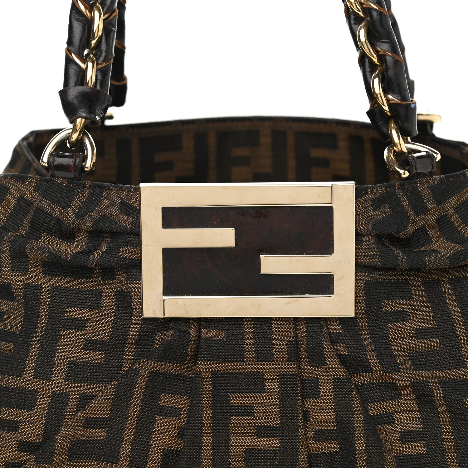 Fendi Zucca Mia Tote Tobacco 7 of 9