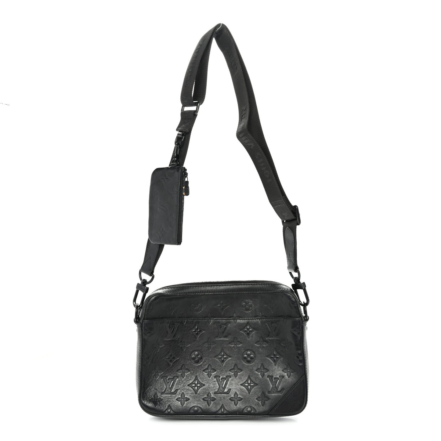 Calfskin Monogram Shadow Duo Messenger Black