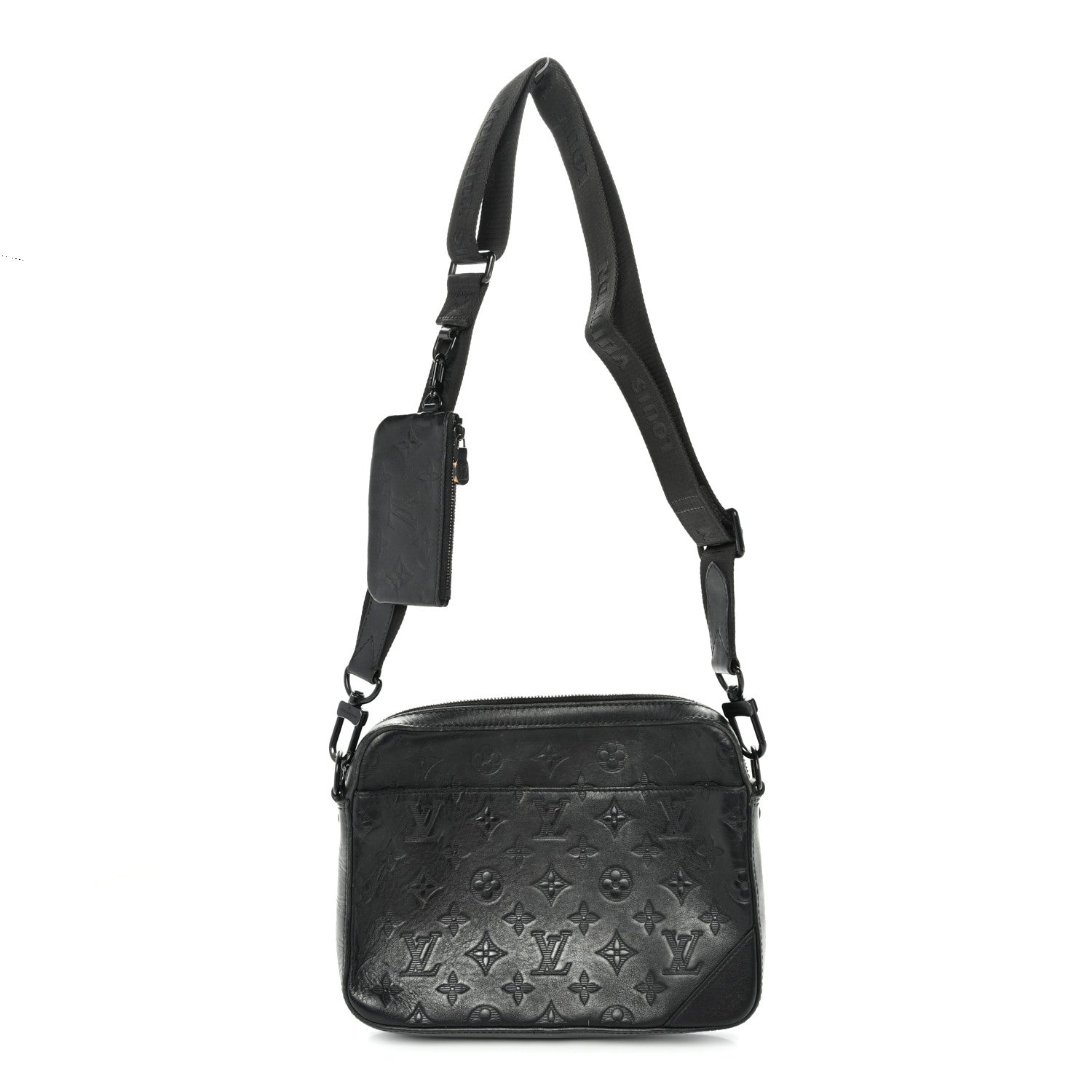 Louis Vuitton Calfskin Monogram Shadow Duo Messenger Black 1 of 10