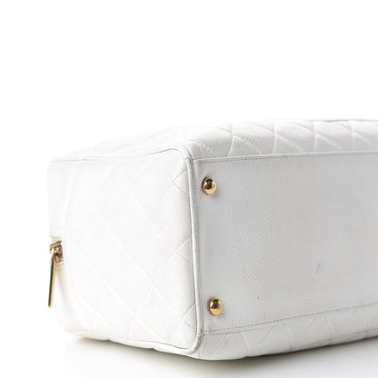 Chanel Caviar Quilted Large Bowler White 6 of 18