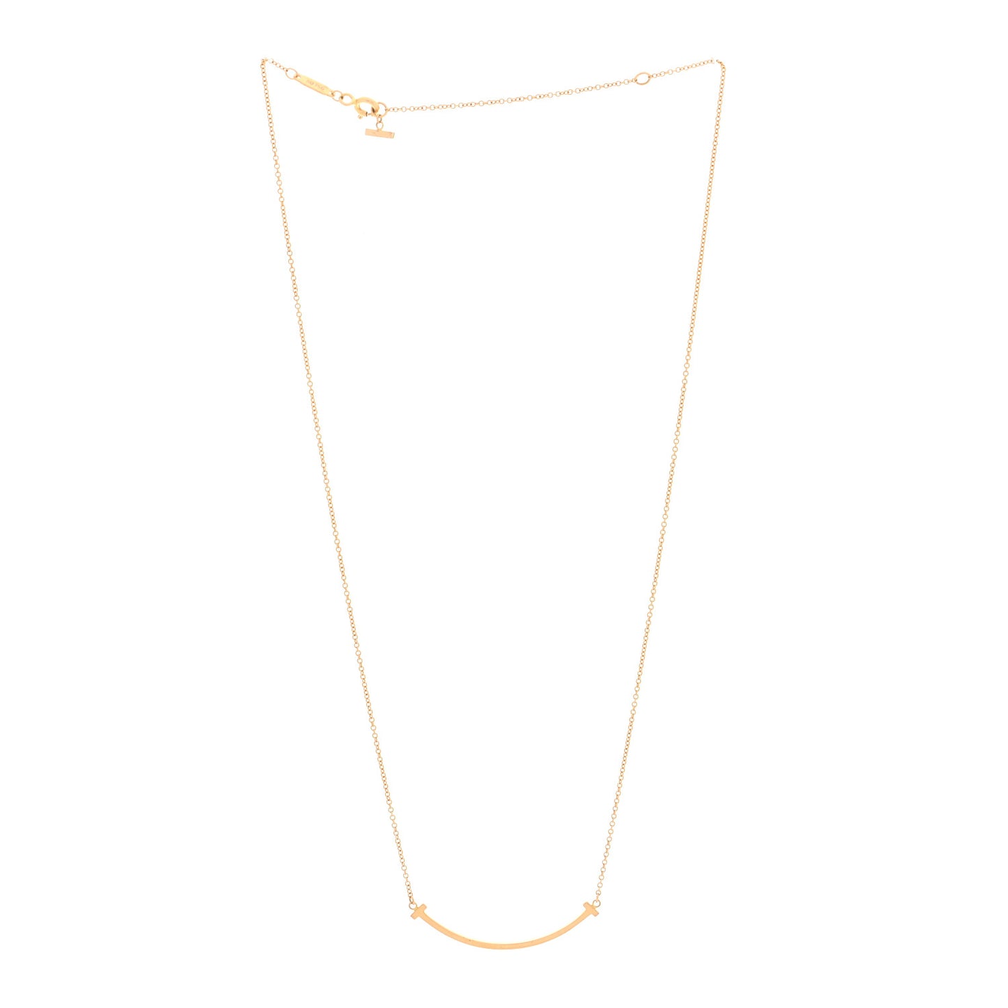18K Rose Gold Small T Smile Pendant Necklace