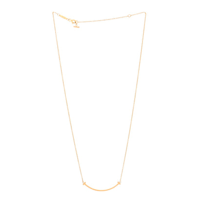 Tiffany 18K Rose Gold Small T Smile Pendant Necklace 2 of 4