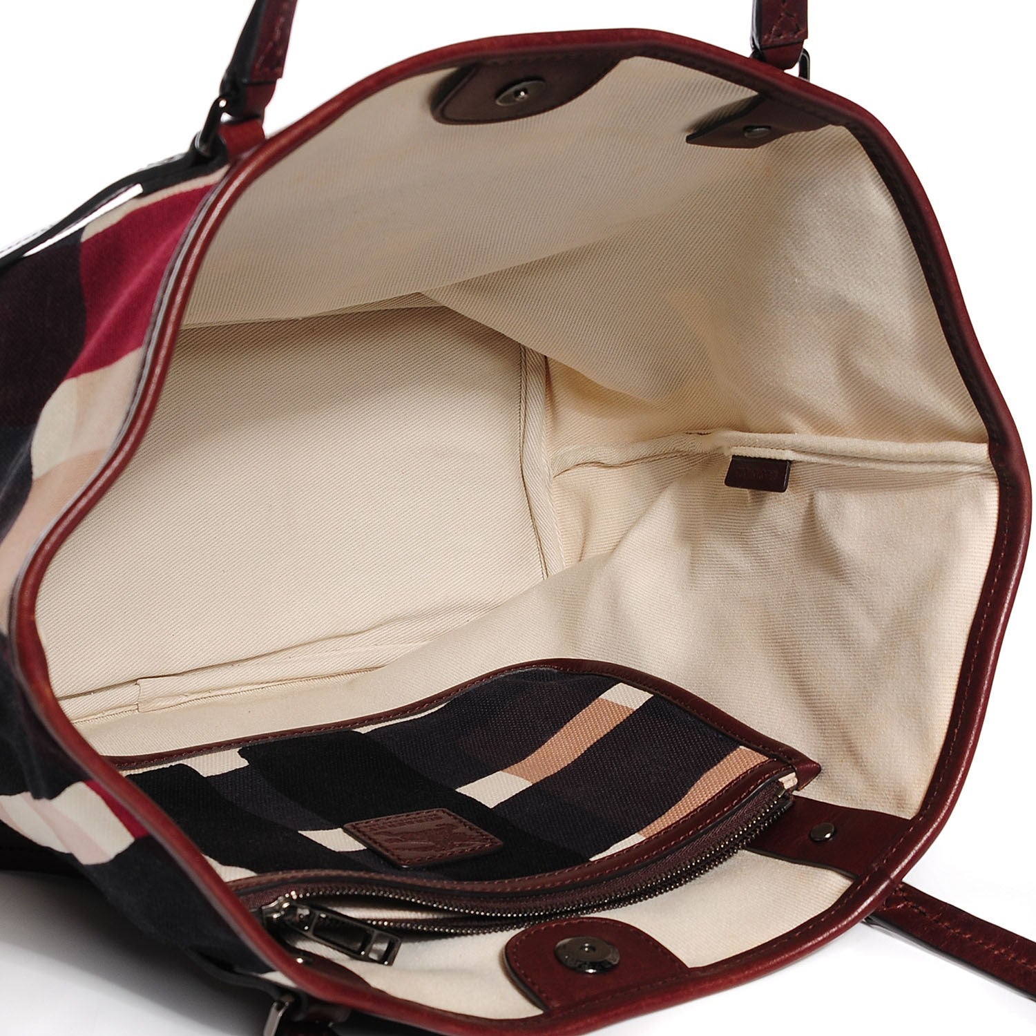 Burberry Canvas Mega Check Medium Tote 7 of 8