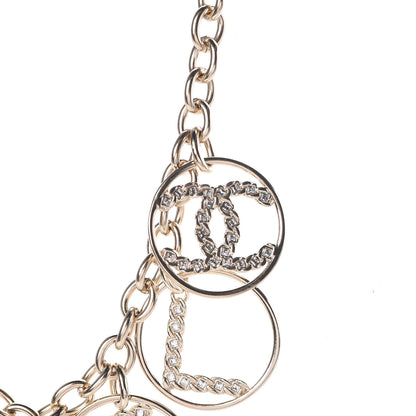 Chanel Metal Strass Crystal Logo Necklace Gold 4 of 6