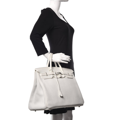 Hermes Taurillon Clemence Birkin 40 White 2 of 39