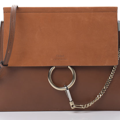 Chloe Suede Calfskin Medium Faye Shoulder Bag Tobacco 8 of 12
