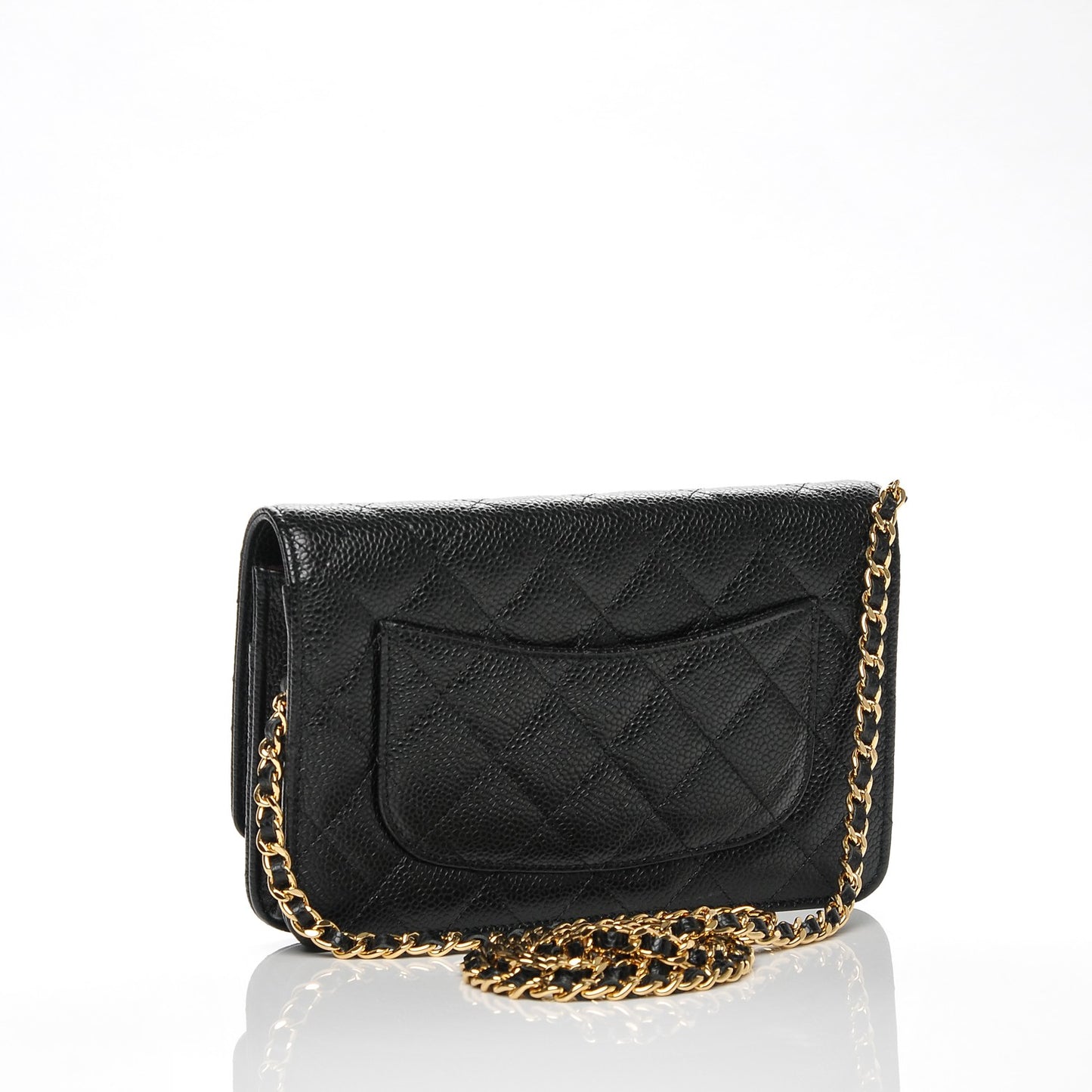 Caviar Quilted Wallet On Chain WOC Black