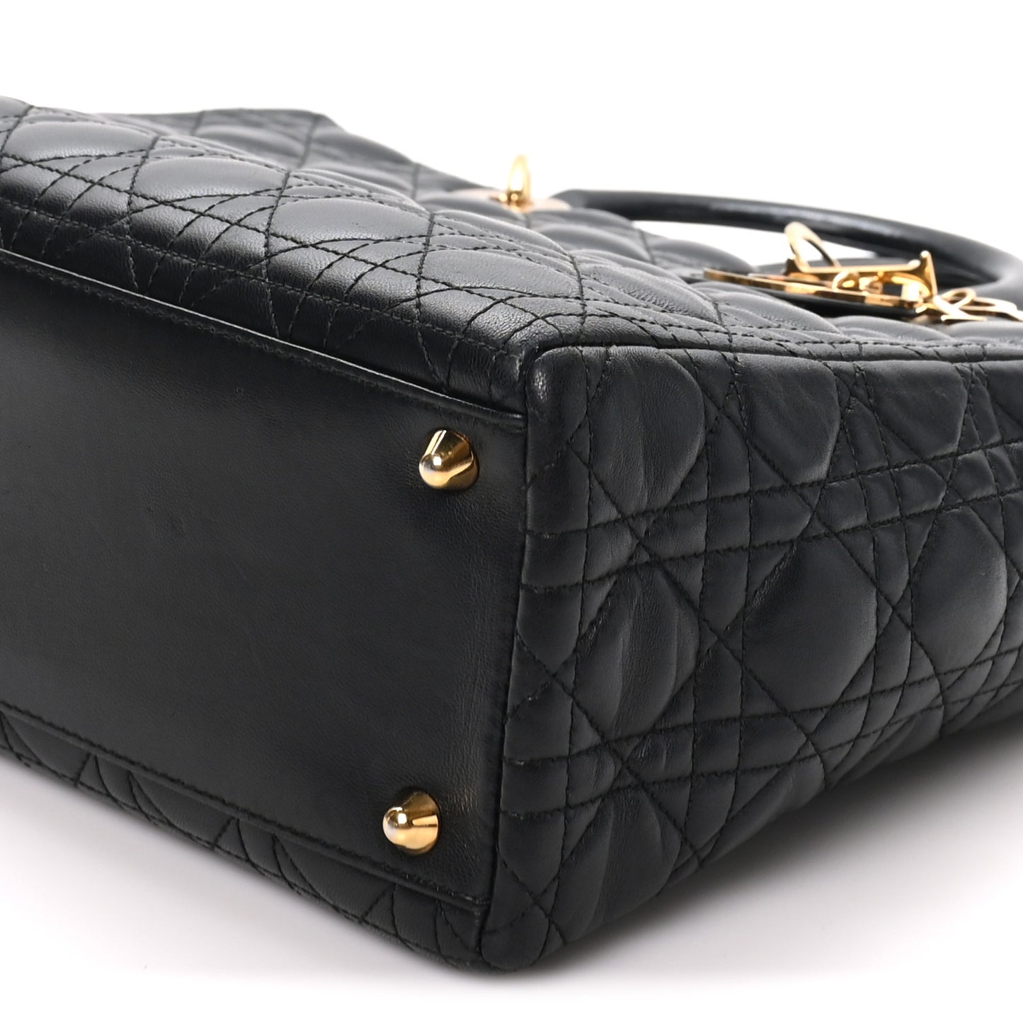 Lambskin Cannage Large Lady Dior Black