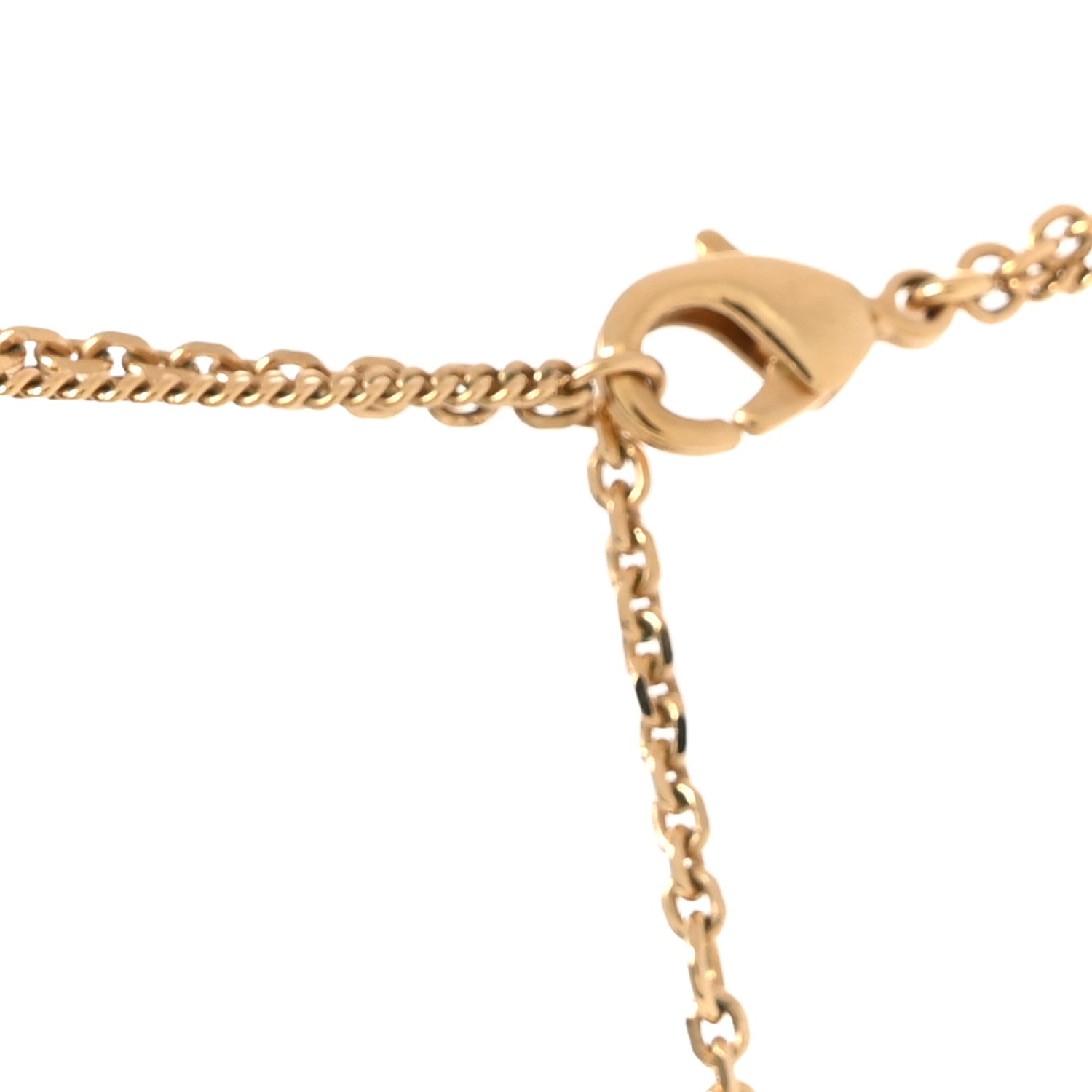 Christian Dior Metal Crystal Petit CD Double Necklace Gold 5 of 5