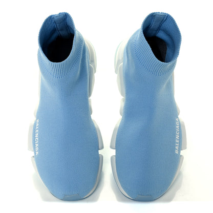 Balenciaga Technical 3D Recycled Knit Bi-Color Speed 2.0 Transparent Sole Sneakers 36 Blue White Transparent Blue 5 of 11