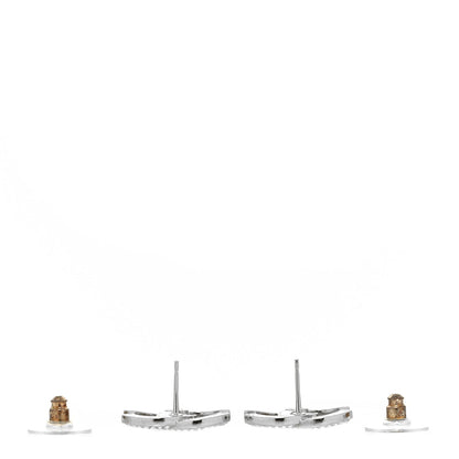 Chanel Crystal CC Earrings Silver 3 of 4