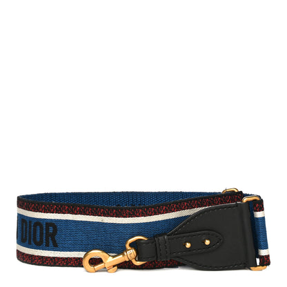 Christian Dior Canvas Embroidered Book Shoulder Strap Blue Multicolor 1 of 13