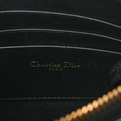 Christian Dior Calfskin Cannage Caro Zipped Pouch With Chain Black 6 of 10