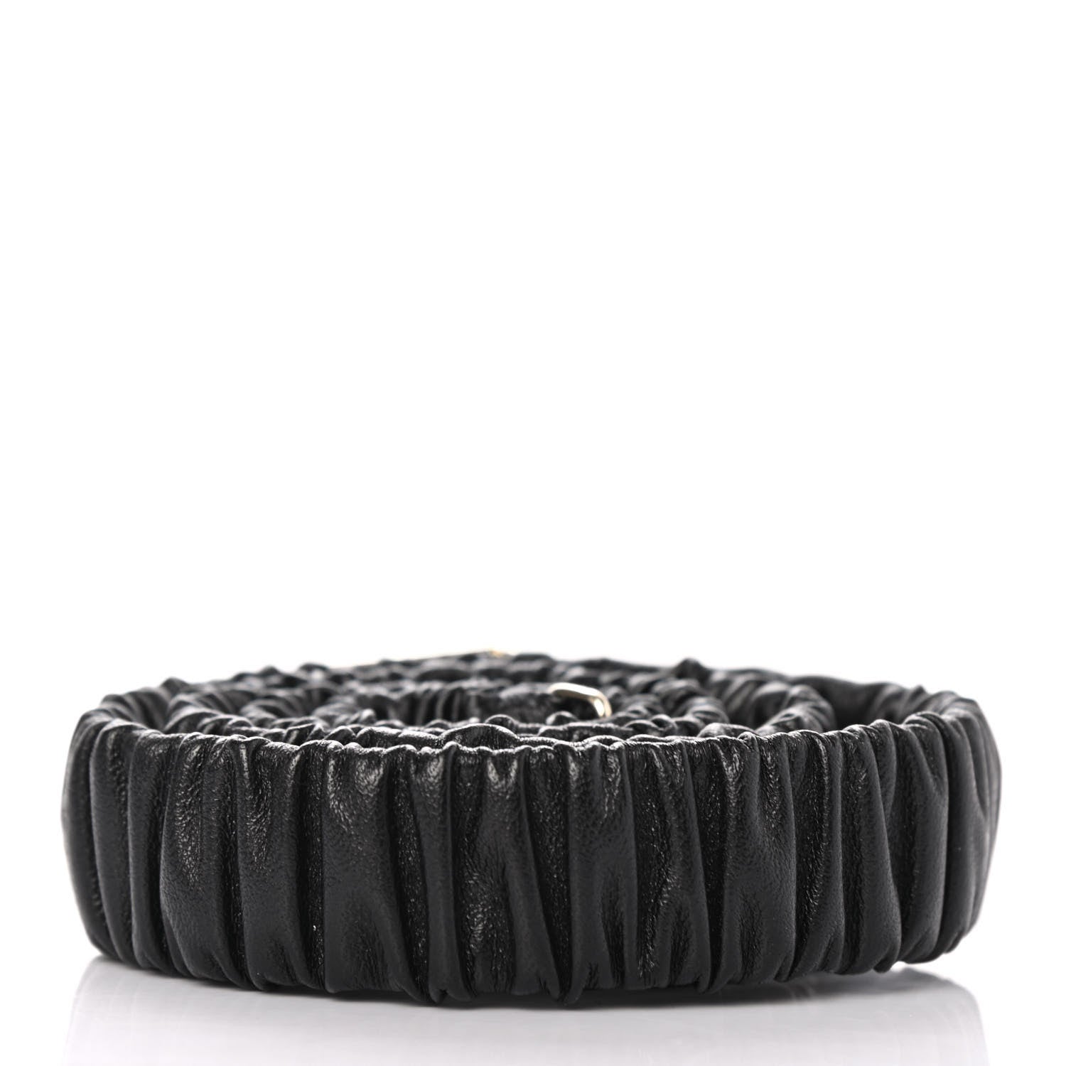 Chanel Lambskin Ruched Enamel CC Belt 85 34 Black White 2 of 3