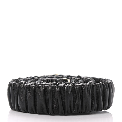 Chanel Lambskin Ruched Enamel CC Belt 85 34 Black White 2 of 3