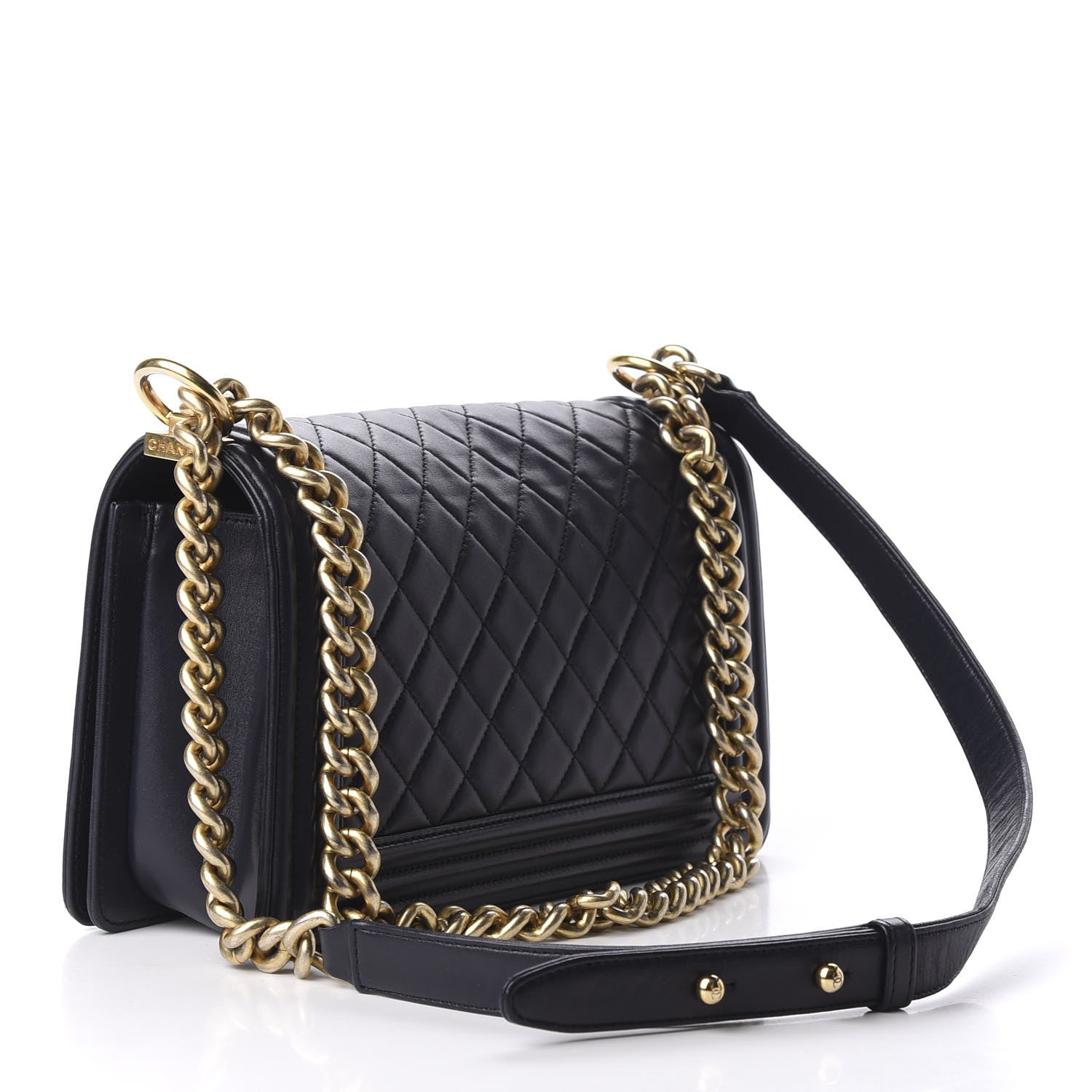 Chanel Lambskin Quilted Medium Boy Flap Dark Navy 3 of 9