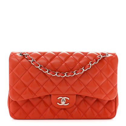 Chanel Lambskin Quilted Jumbo Double Flap Red 1 of 12