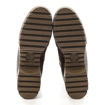 Louis Vuitton Suede Calfskin Monogram Laureate Platform Desert Boots 38 Taupe 5 of 17
