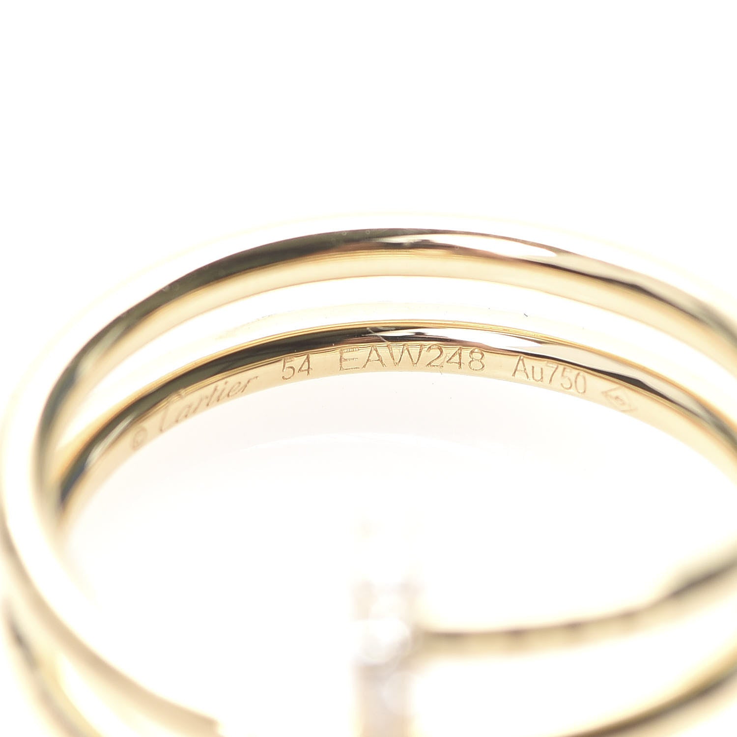 Cartier 18K Yellow Gold Diamond Double Juste Un Clou Ring 54 6.75 5 of 7