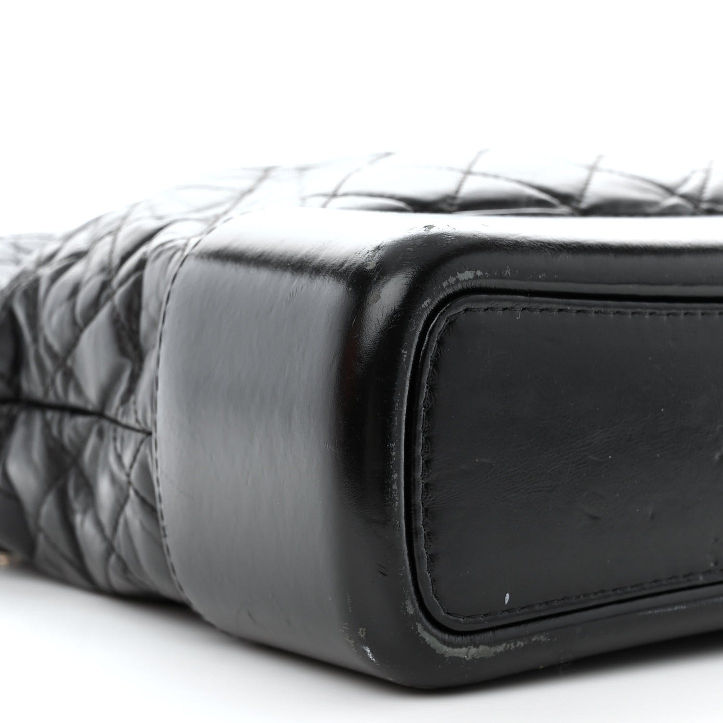 Aged Calfskin Quilted Large Gabrielle Hobo Black