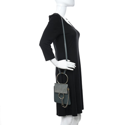 Chloe Suede Calfskin Mini Faye Bracelet Bag Cloudy Blue 2 of 10