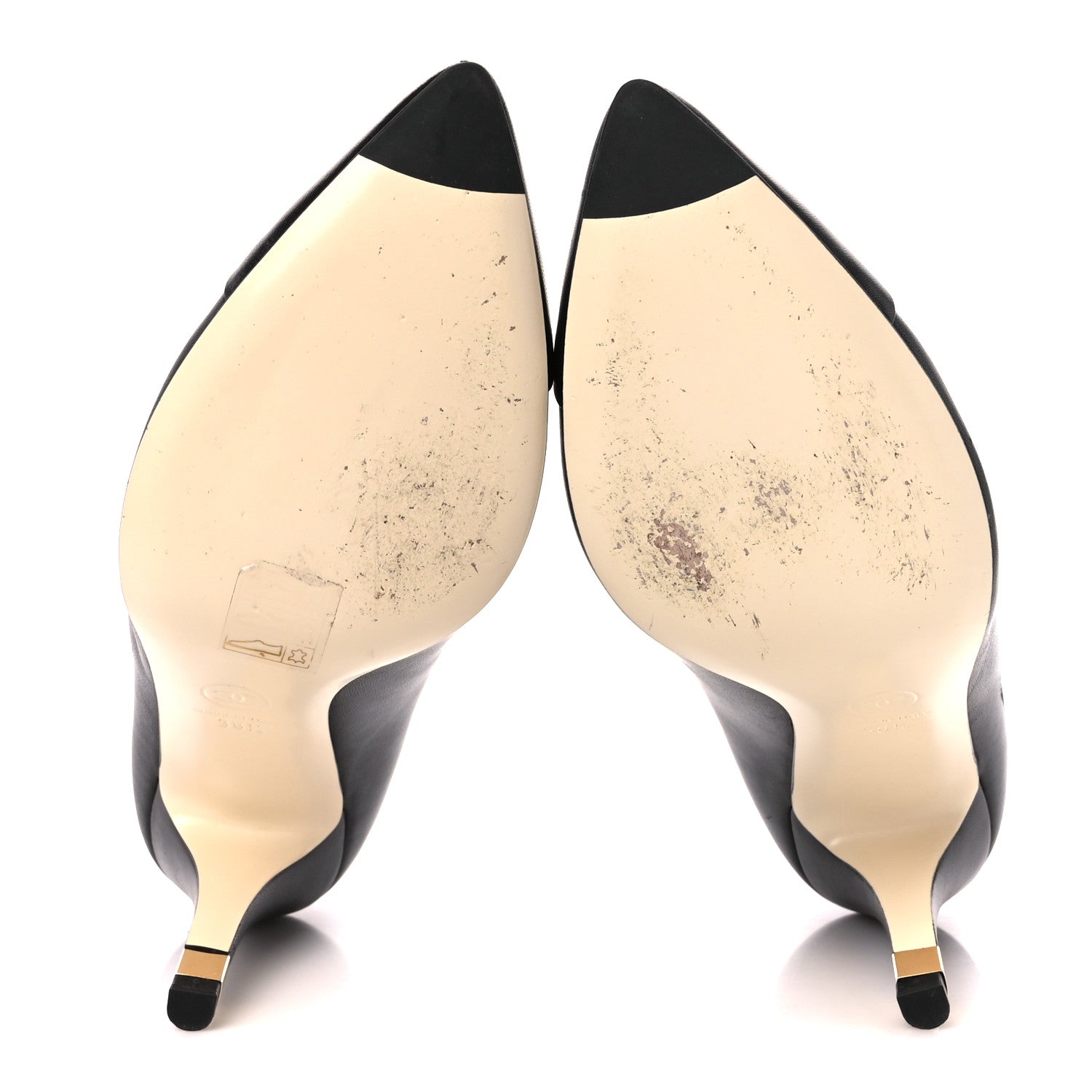 Chanel Lambskin CC Pumps 39.5 Black 4 of 9