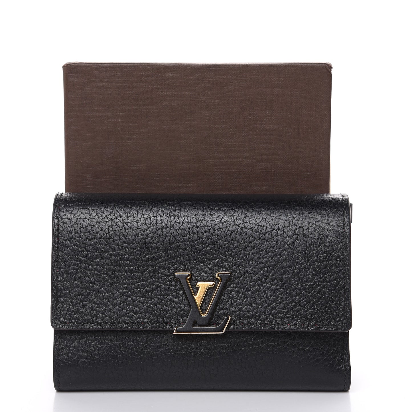 Taurillon Capucines Compact Wallet Black