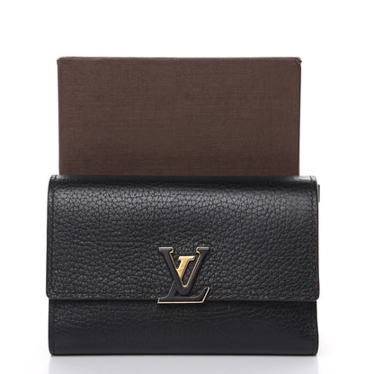 Louis Vuitton Taurillon Capucines Compact Wallet Black 8 of 11